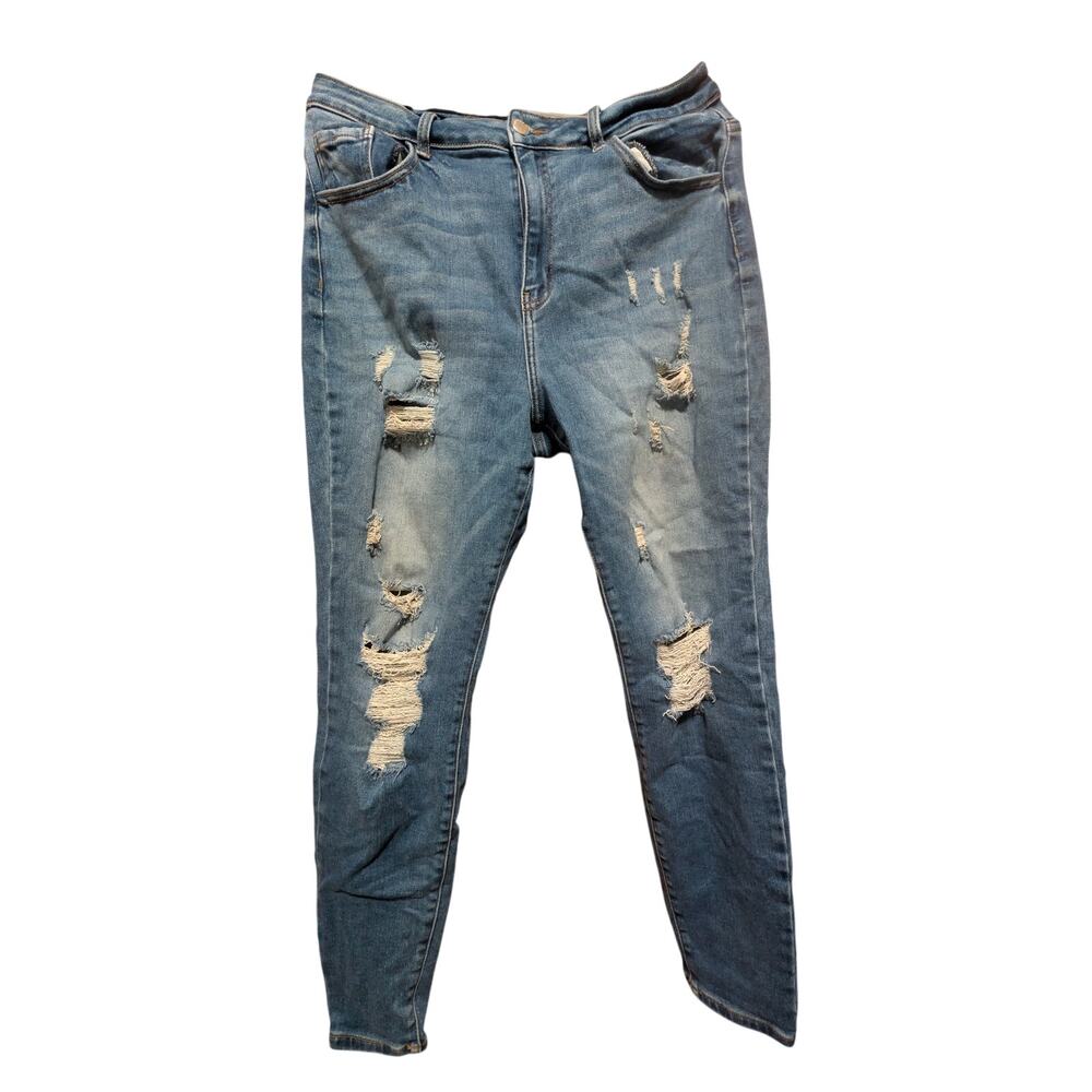 Encore distressed denim jeans, Size 1XL